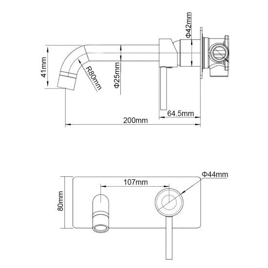 LUCID | WALL MIXER WITH SPOUT