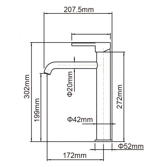 LUCID | PIN LEVELER | TALL BASIN MIXER