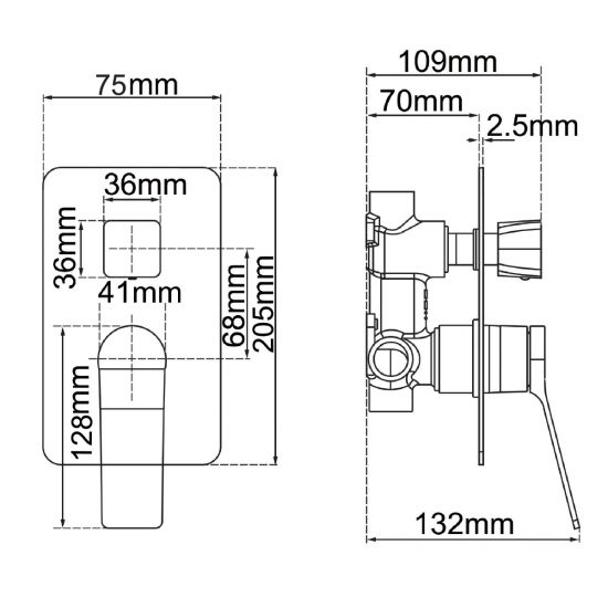 RUSHY | SHOWER MIXER WITH DIVERTER