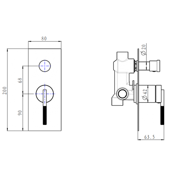 CADDENCE | SHOWER MIXER WITH DIVERTER