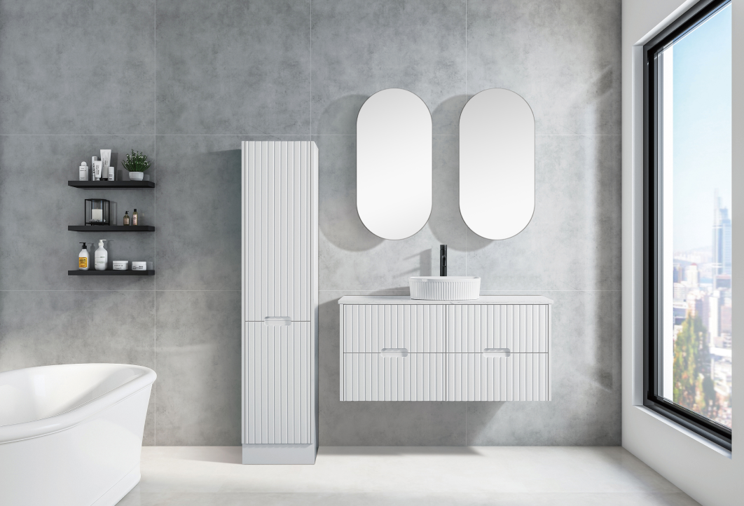 ELENA | 1500MM WALL HUNG VANITY WITH DOUBLE BOWL CERAMIC TOP