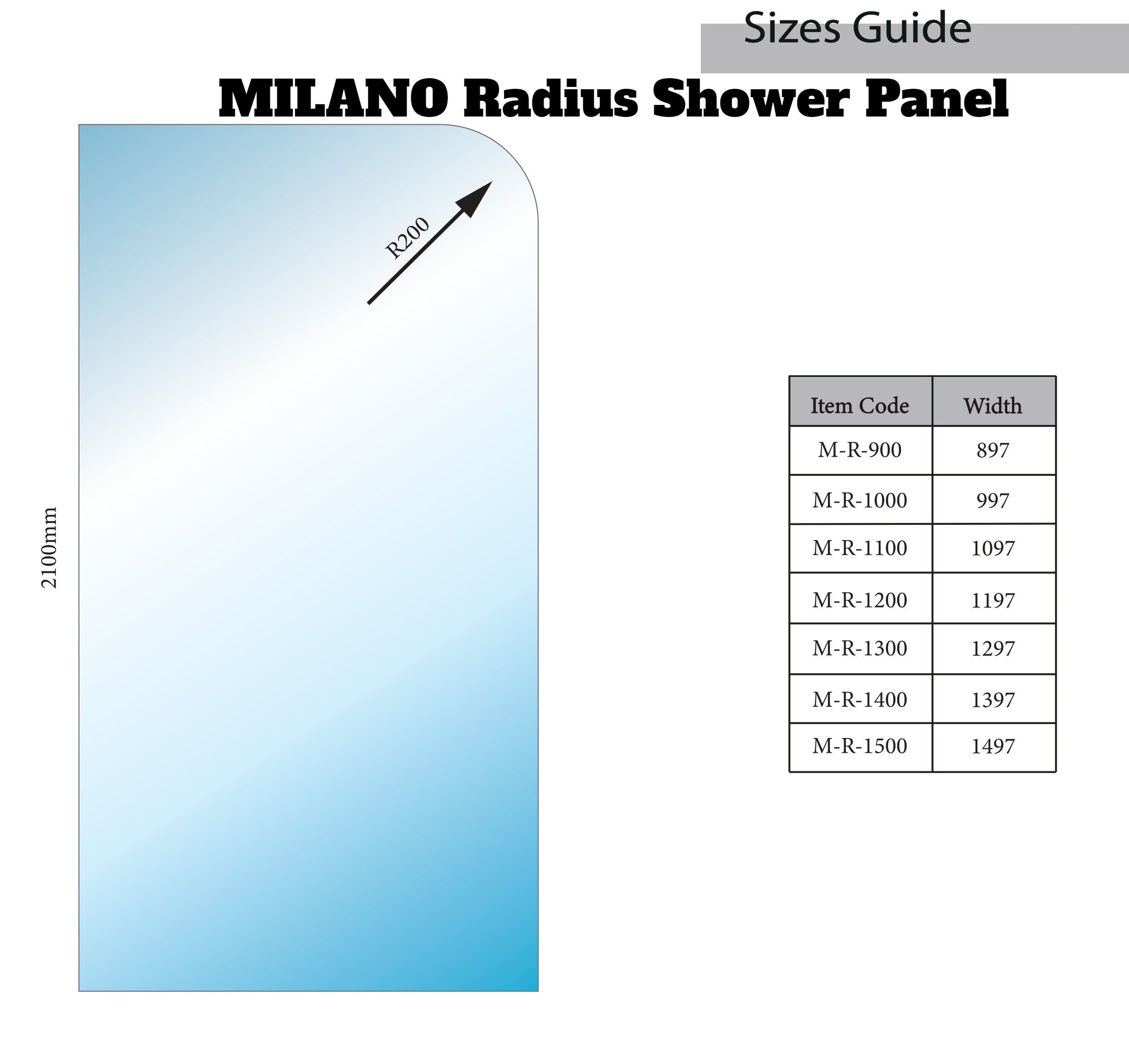 MILANO | RADIUS | FRAMELESS | PANEL