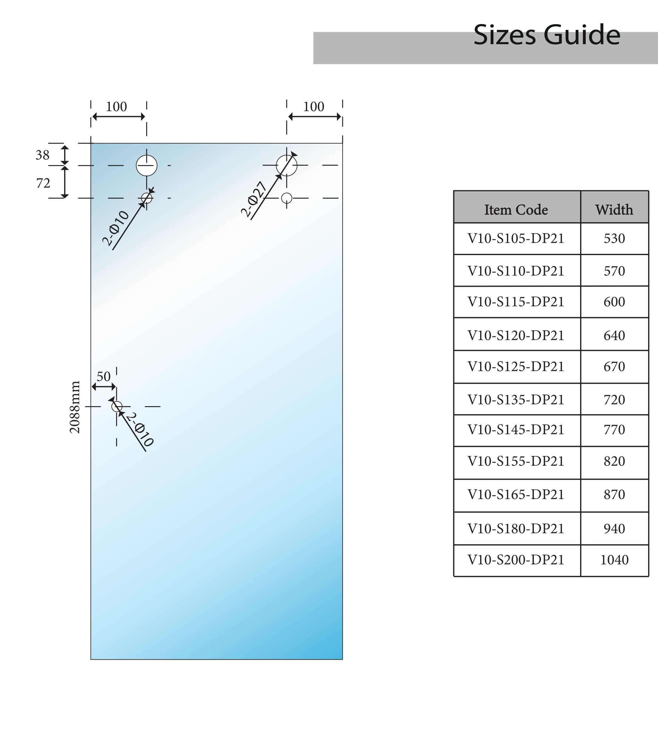 FRAMELESS | SLIDING | FRONT PANEL