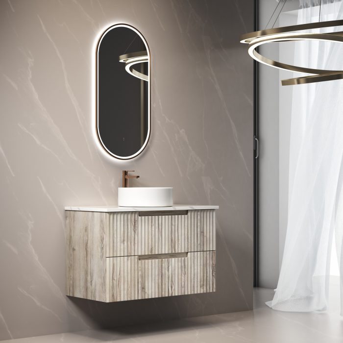 TUSCANA | 900MM WALL HUNG VANITY WITH STONE TOP WITH UNDERMOUNT BASIN