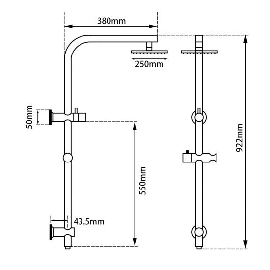 ROUND TWIN SHOWER SET