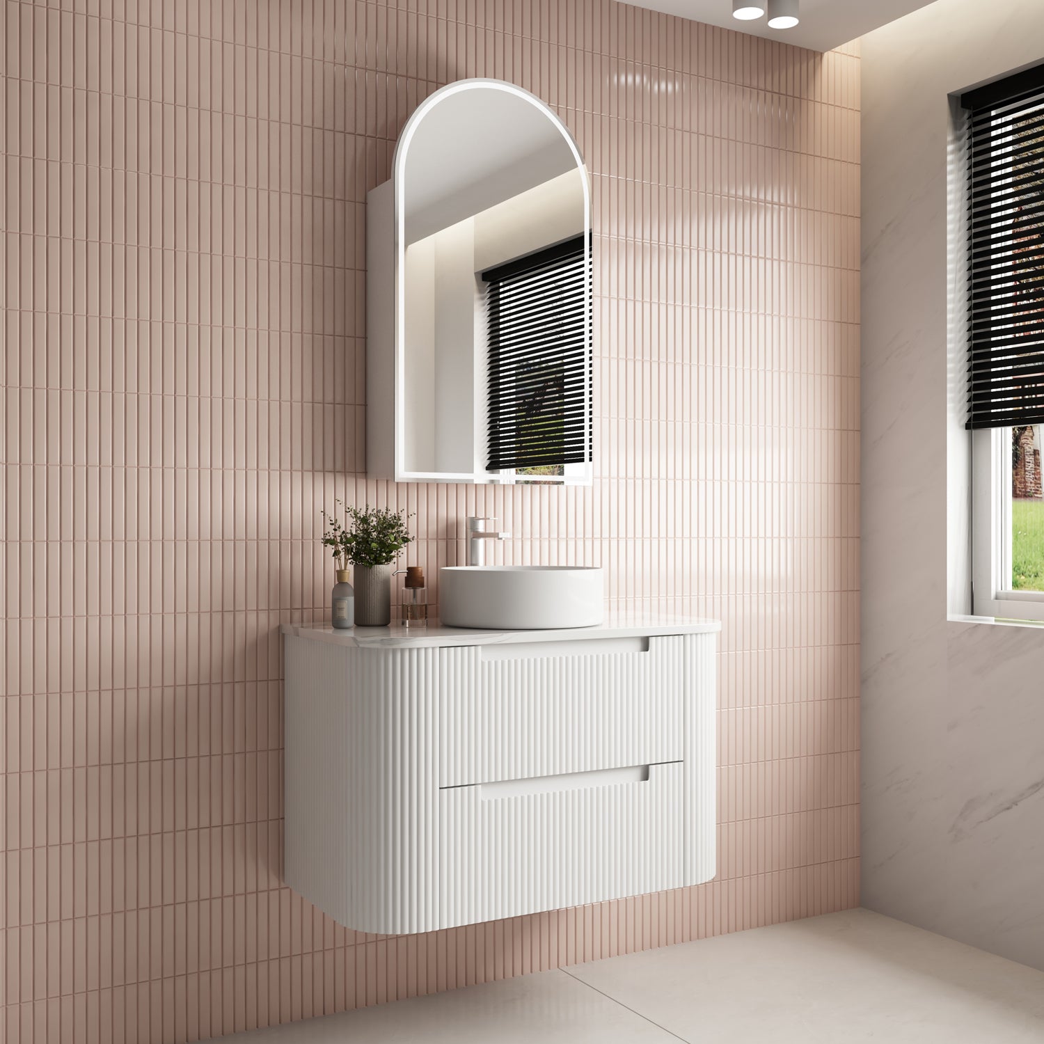 CURVA | 900MM WALL HUNG VANITY WITH STONE TOP