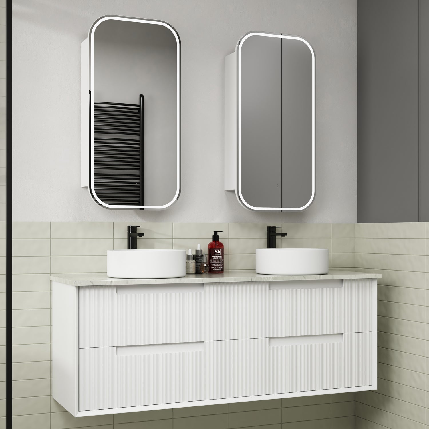 FLAUTO | 1500MM WALL HUNG VANITY WITH STONE TOP WITH UNDERMOUNT BASIN