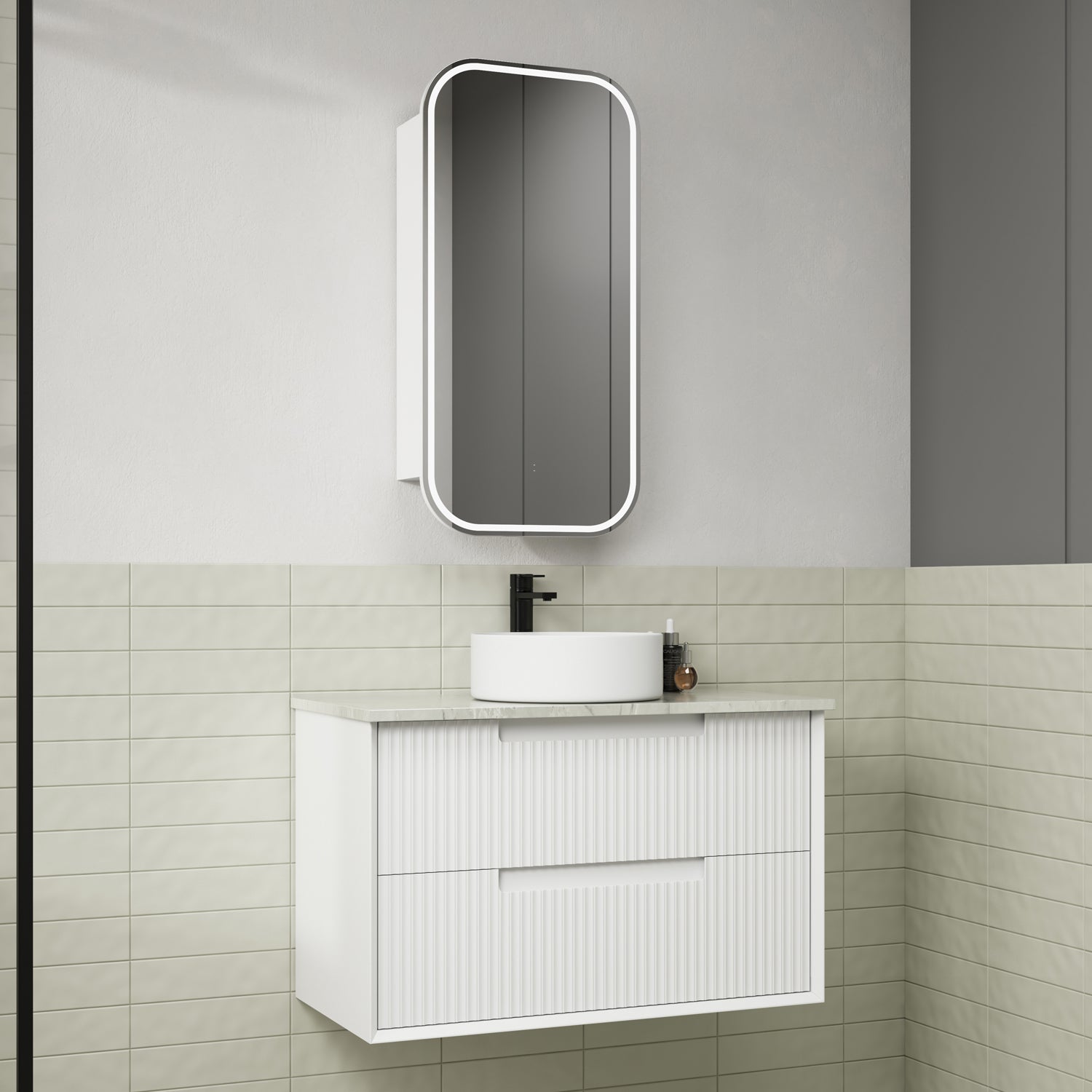 FLAUTO | 900MM WALL HUNG VANITY WITH STONE TOP
