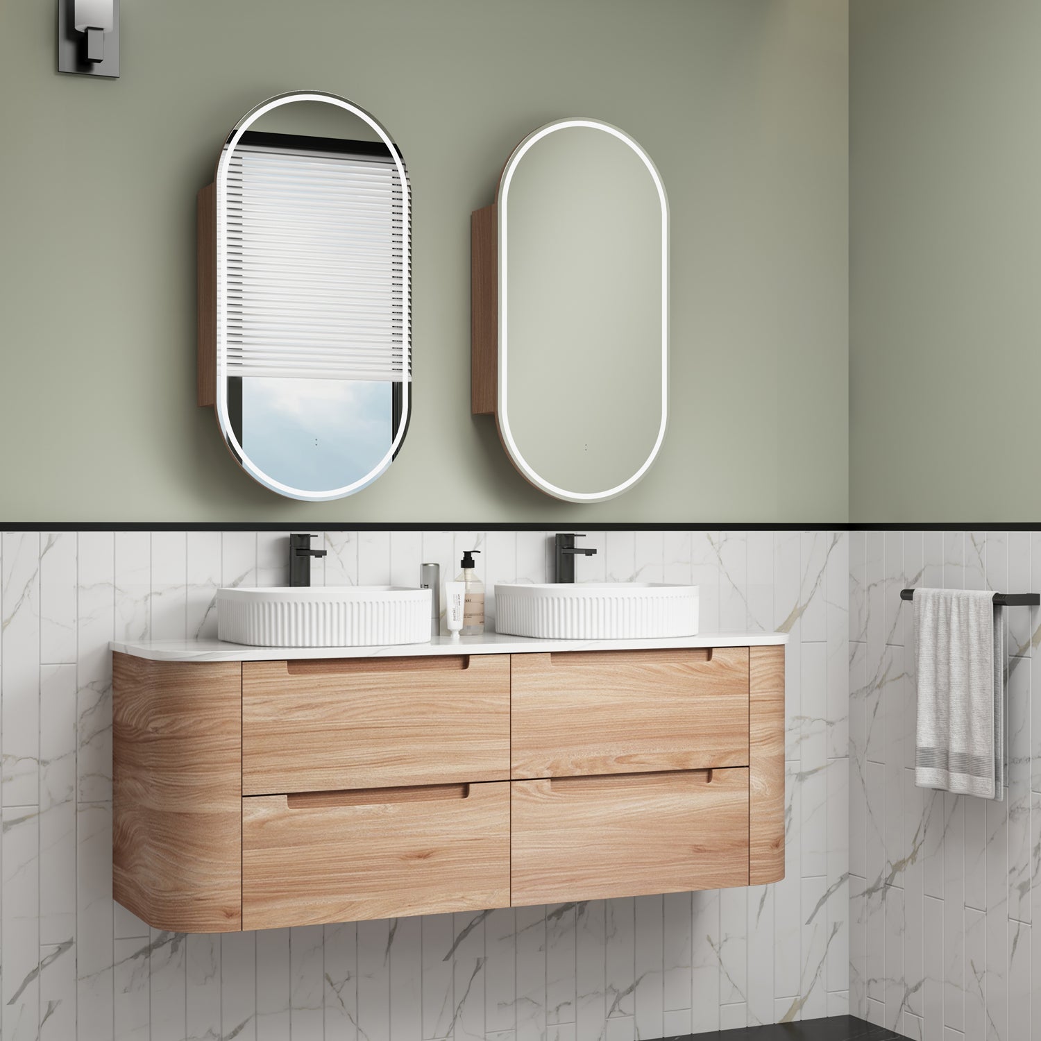 BRIONY | 1500MM WALL HUNG VANITY WITH STONE TOP