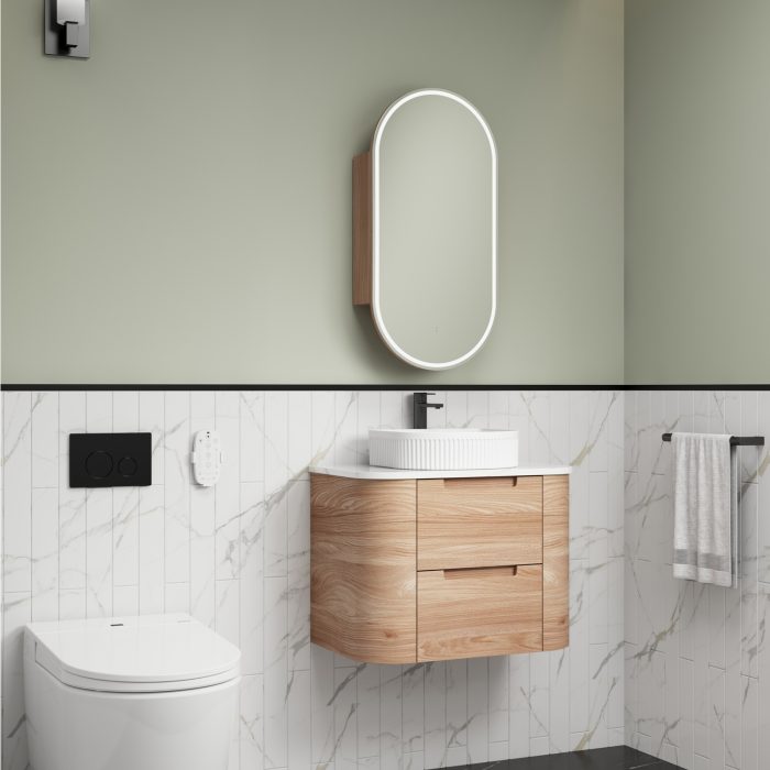 BRIONY | 900MM WALL HUNG VANITY WITH STONE TOP