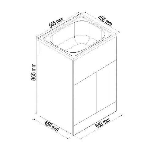 RIO | LAUNDRY TROUGH WITH MDF CABINET | 35L