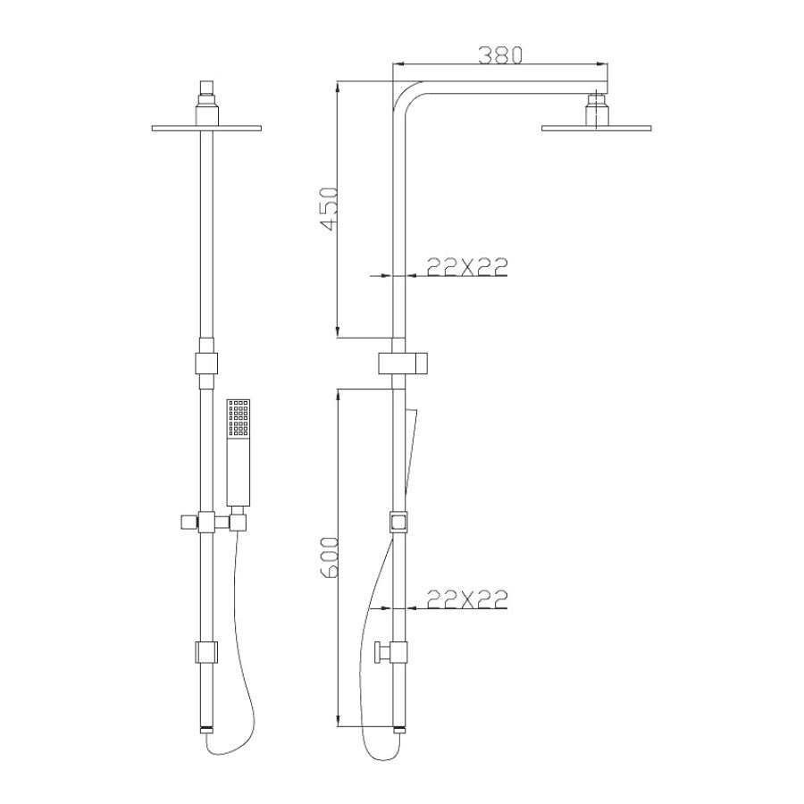 SQUARE SHOWER SET | BLACK
