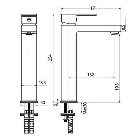 DALLAS | TALL BASIN MIXER | CHROME