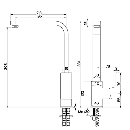 DALLAS | KITCHEN SINK MIXER | CHROME