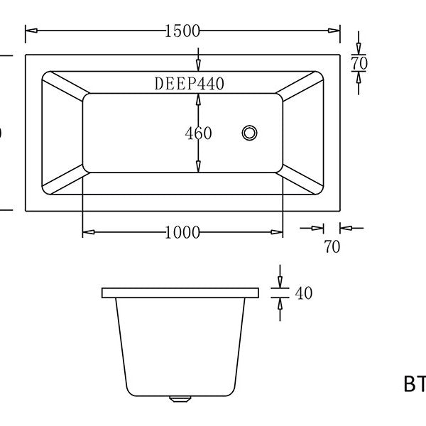 BARI | DROP IN BATHTUB | WHITE