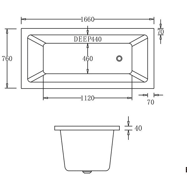BARI | DROP IN BATHTUB | WHITE