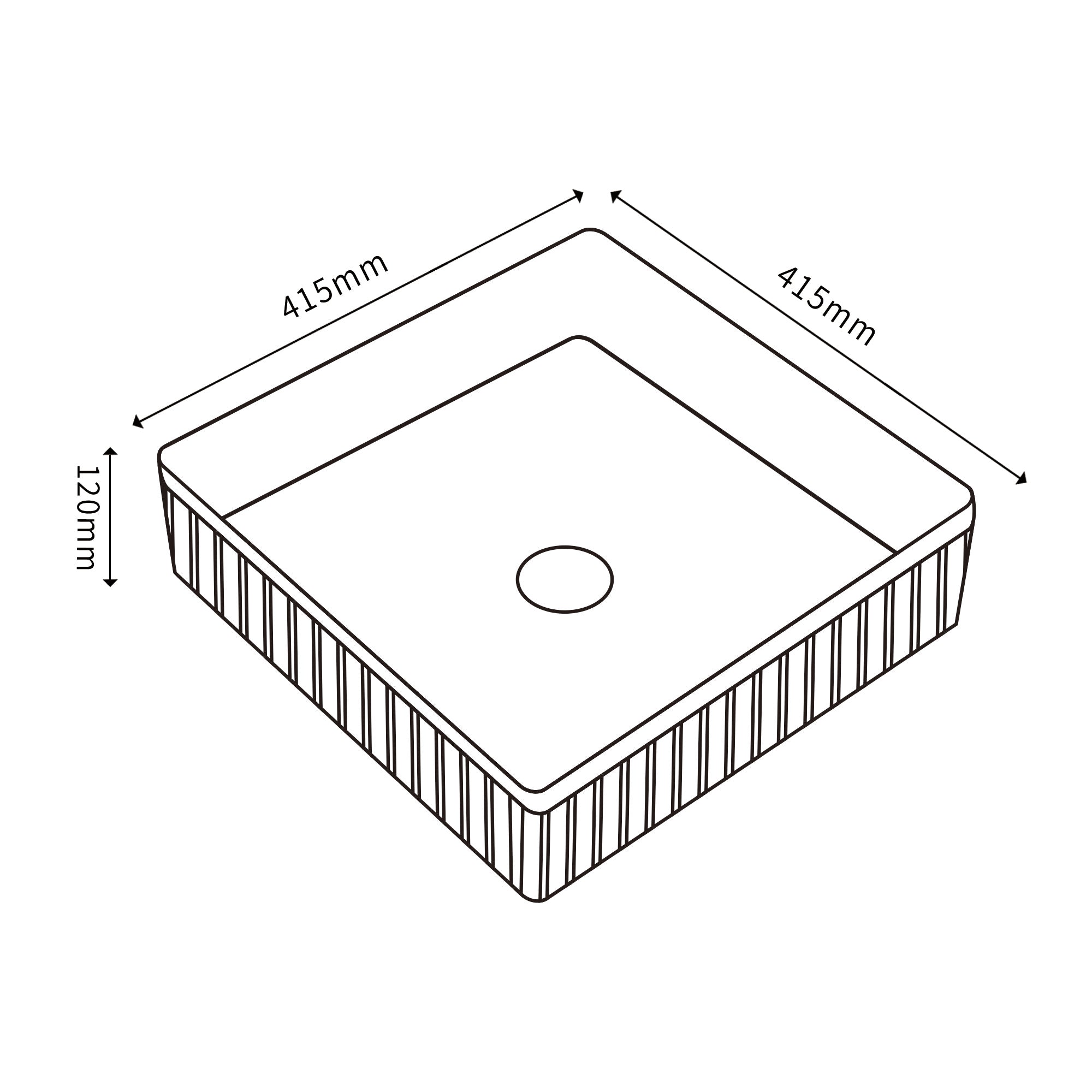 FLUTED SQUARE BASIN | 415X415
