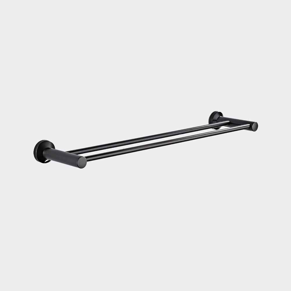 CAPRI | 850MM DOUBLE TOWEL RAIL | MATT BLACK