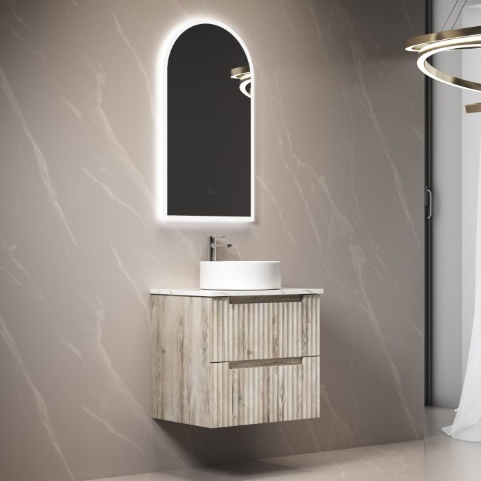 TUSCANA | 600MM WALL HUNG VANITY WITH STONE TOP WITH UNDERMOUNT BASIN