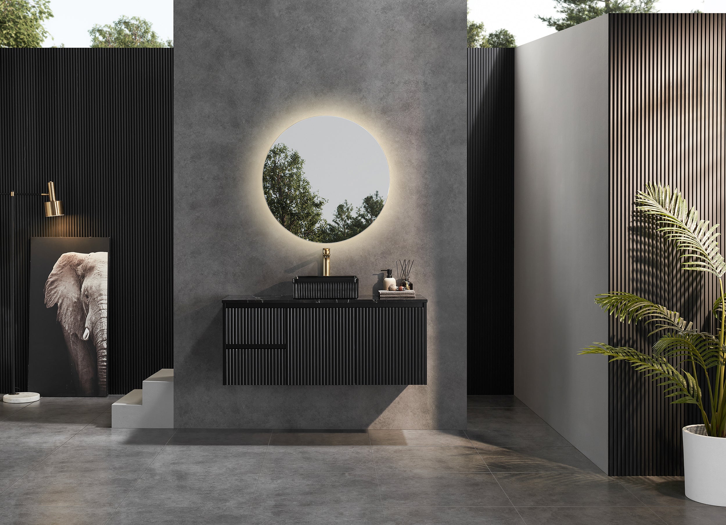 BRINDABELLA | 1200MM WALL HUNG LEFT HAND VANITY WITH STONE TOP