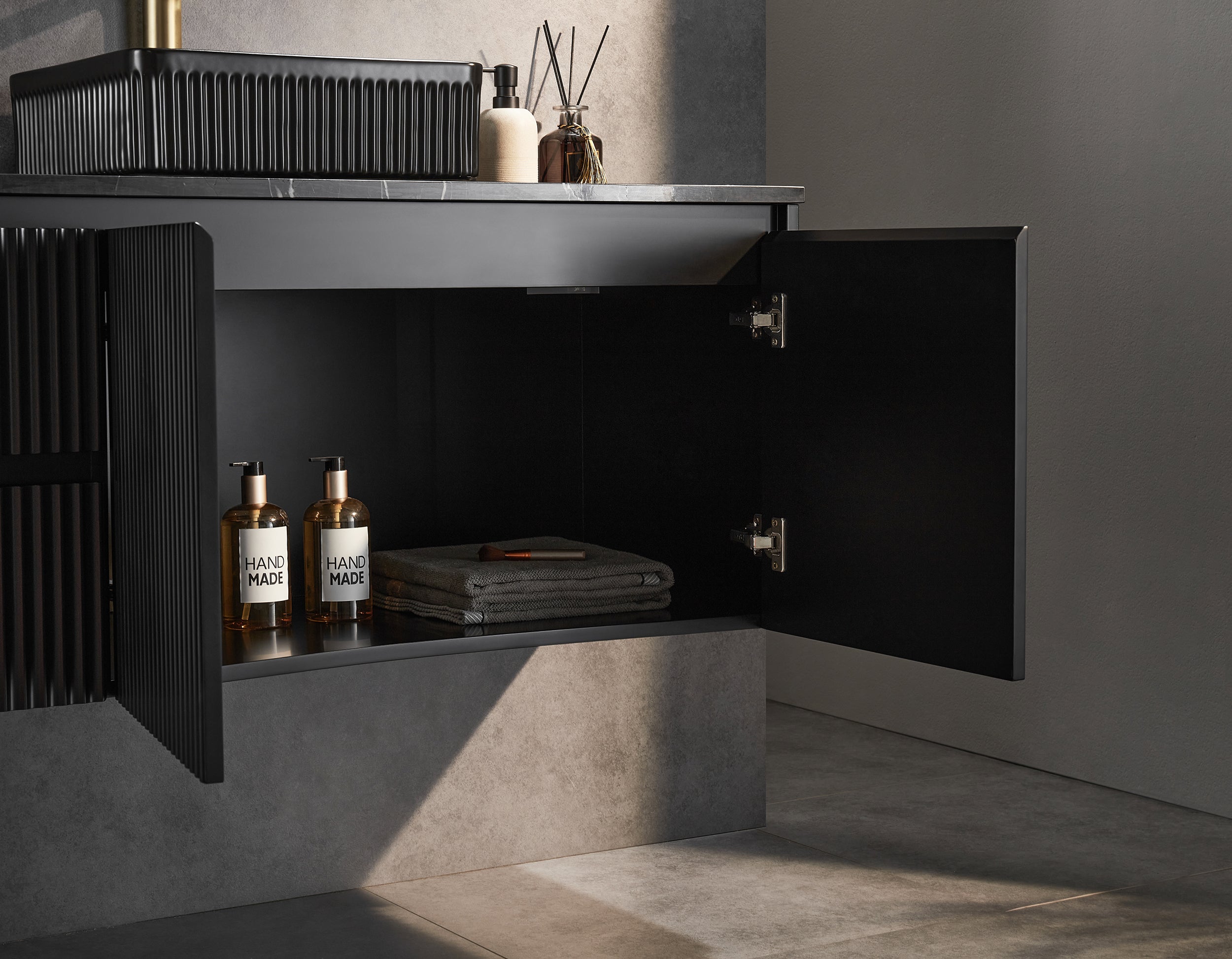BRINDABELLA | 1200MM WALL HUNG LEFT HAND VANITY WITH STONE TOP