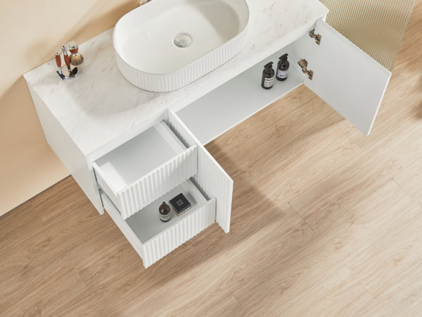 BRINDABELLA | 1200MM WALL HUNG LEFT HAND VANITY WITH STONE TOP