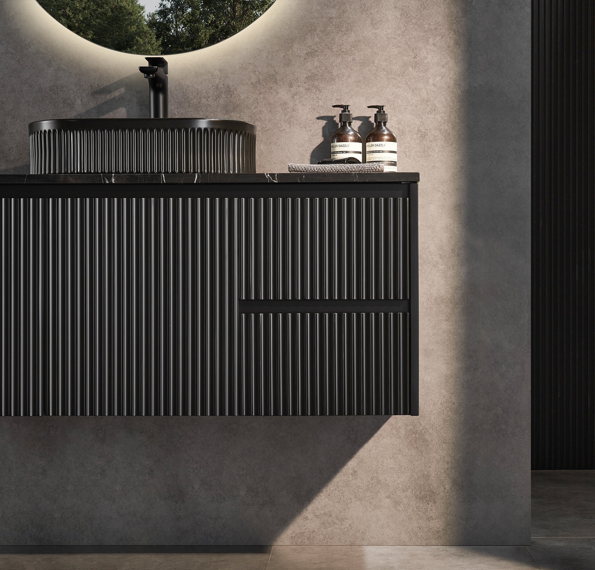 BRINDABELLA | 1200MM WALL HUNG RIGHT HAND VANITY WITH STONE TOP