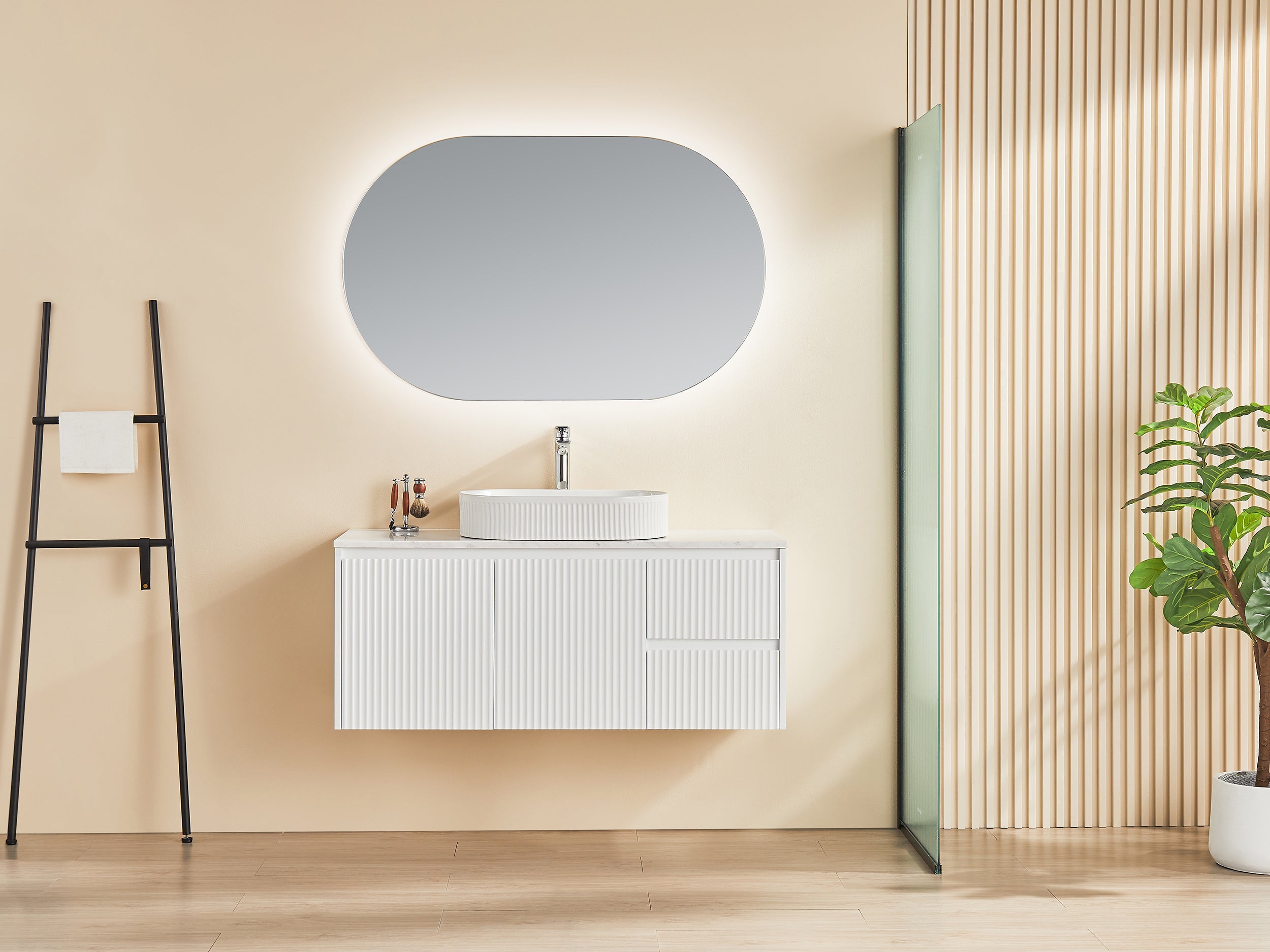 BRINDABELLA | 1200MM WALL HUNG RIGHT HAND VANITY WITH STONE TOP