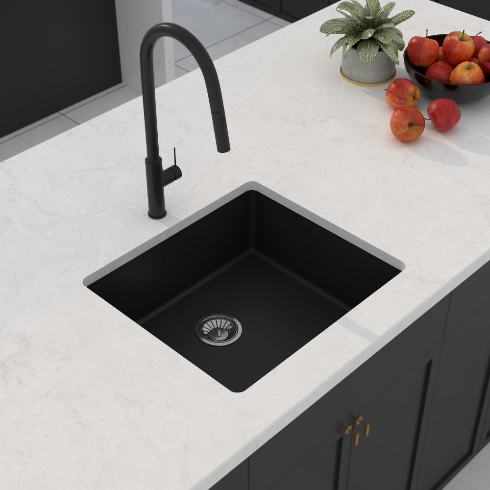 COMISO 530 LARGE SINGLE BOWL SINK BLACK QUARTZ