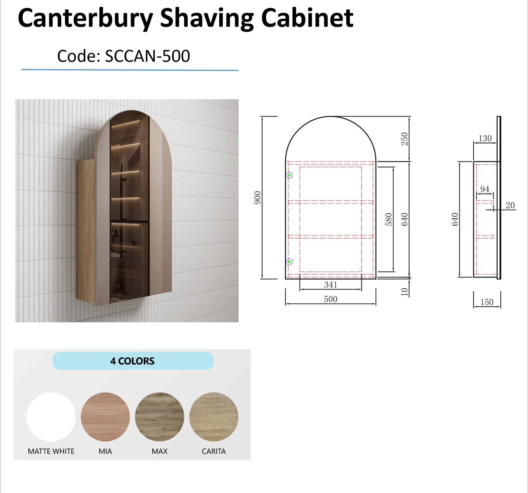 AULIC | CANTERBURY | SHAVING CABINET