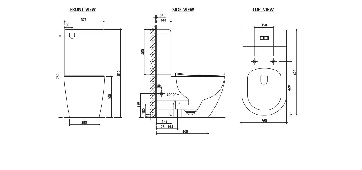 DONNA | RIMLESS BACK TO WALL TOILET SUITE