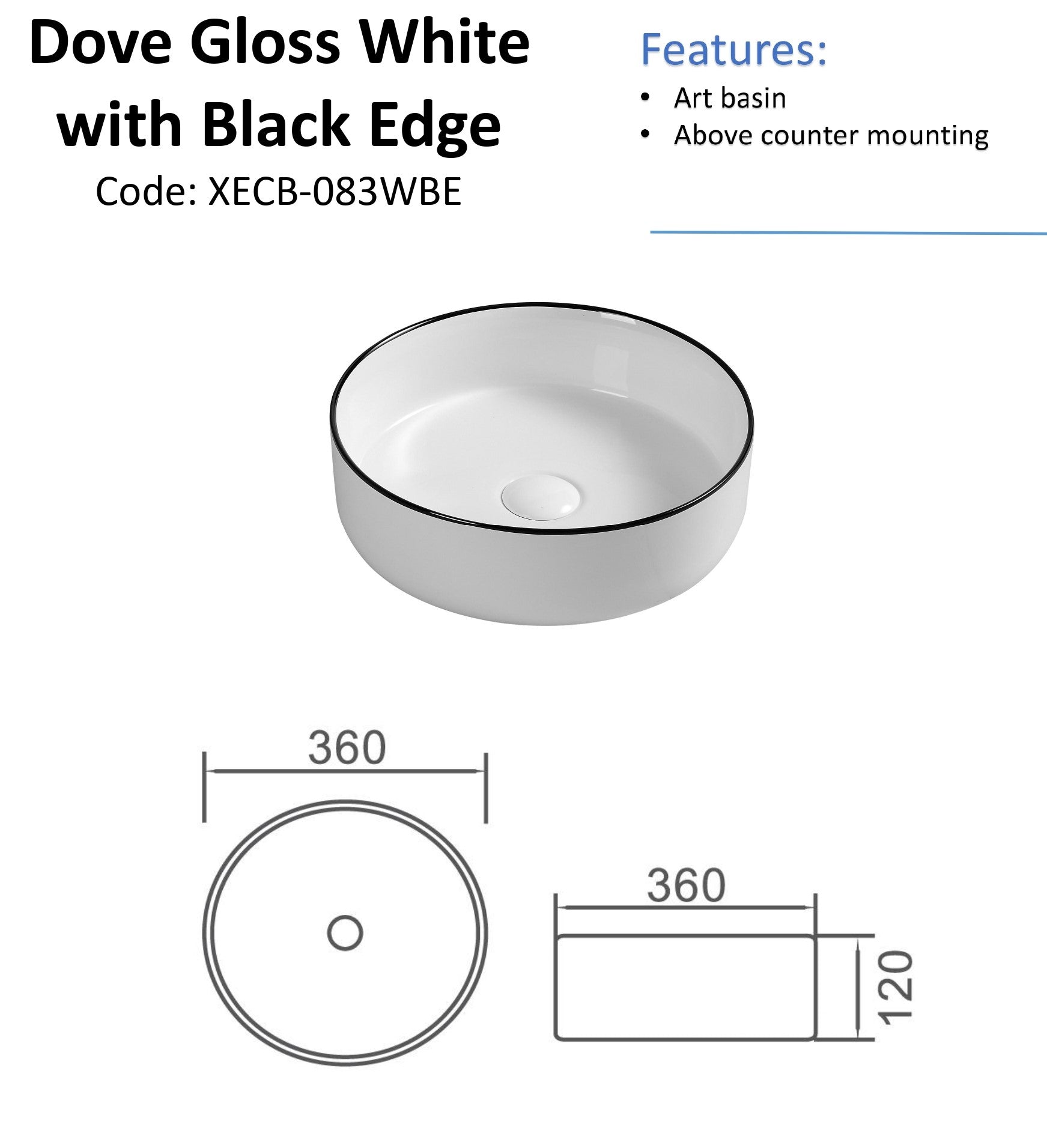 DOVE | ROUND BASIN | 360X360