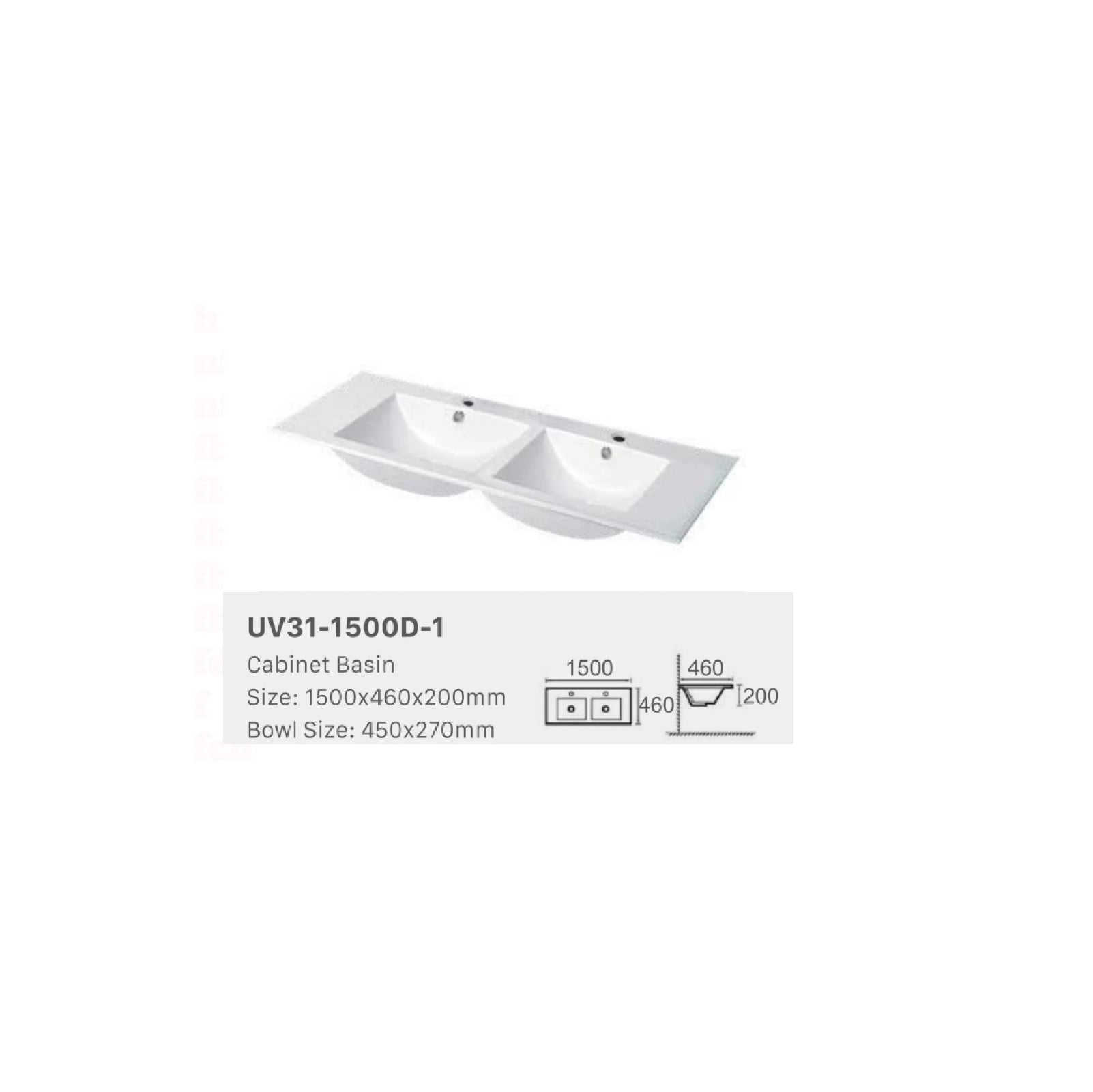 ELENA | 1500MM WALL HUNG VANITY WITH DOUBLE BOWL CERAMIC TOP