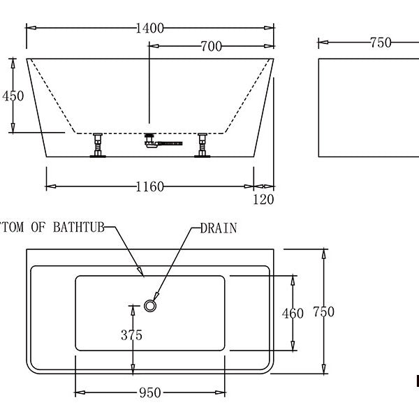 FLORENCE | BACK TO WALL BATHTUB | WHITE