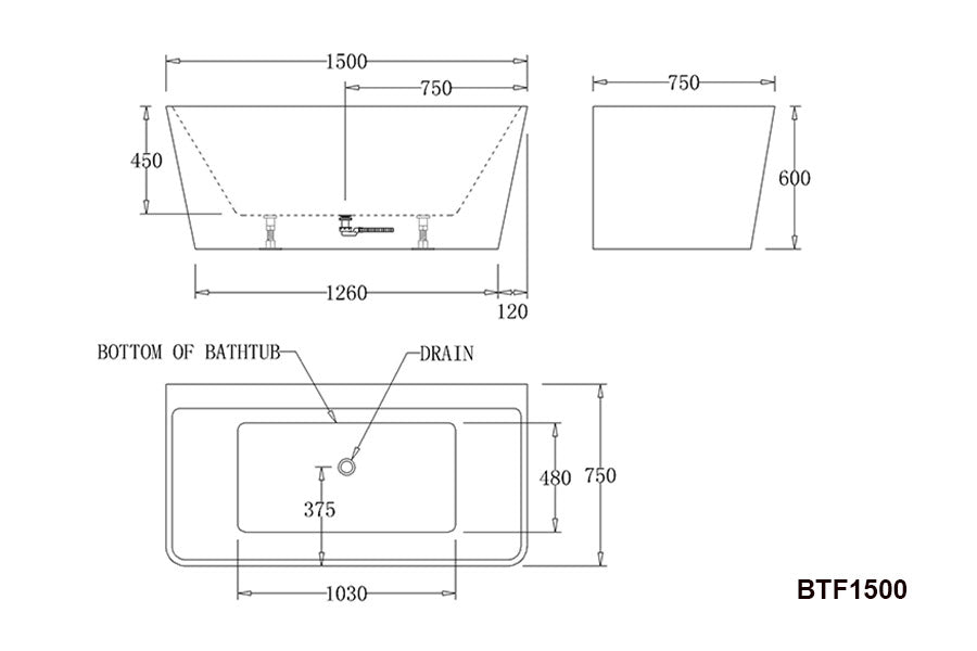 FLORENCE | BACK TO WALL BATHTUB | WHITE