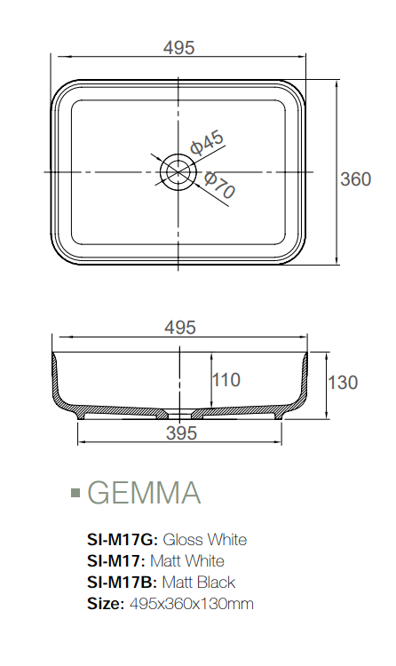 GEMMA | ABOVE SOLID SURFACE BASIN