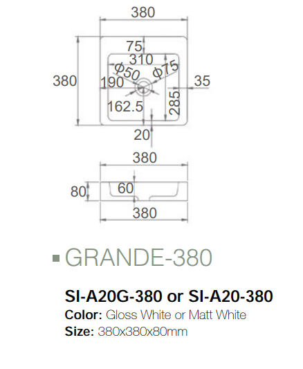 GRANDE-380 | ABOVE SOLID SURFACE BASIN