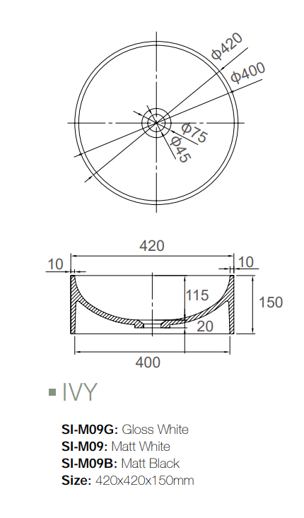 IVY | ABOVE SOLID SURFACE BASIN