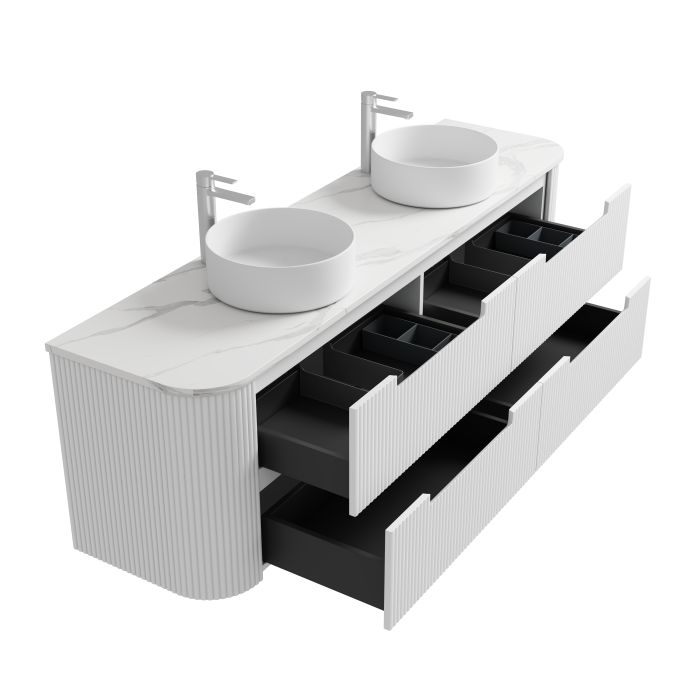 CURVA | 1500MM WALL HUNG VANITY WITH STONE TOP