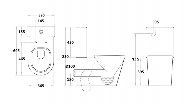 KASEY | BOX RIM PAN TOILET SUITE