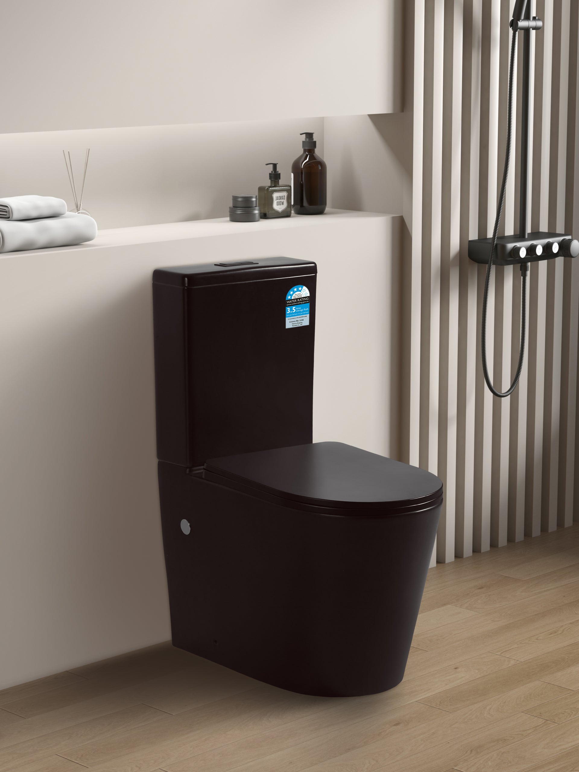 AVIS | RIMLESS BACK TO WALL TOILET SUITE | MATT BLACK