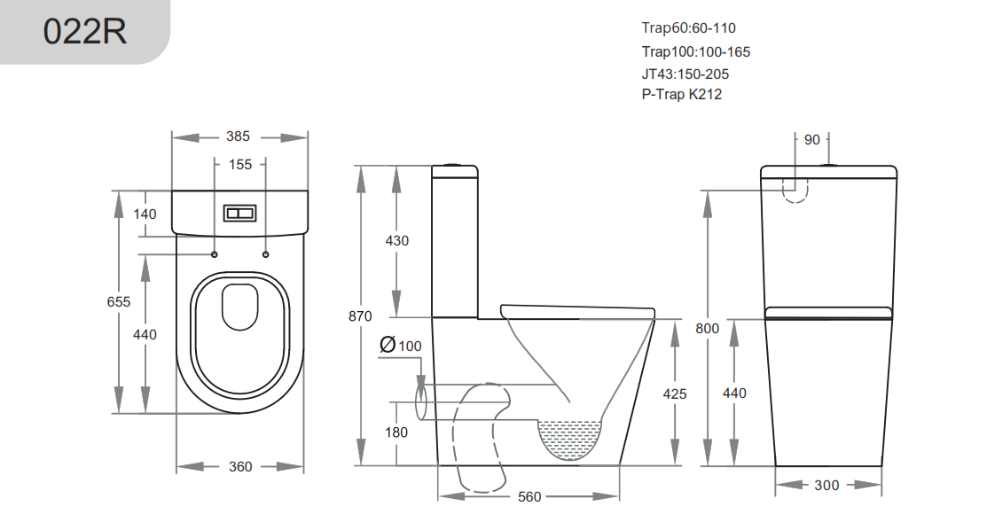 AVIS | RIMLESS BACK TO WALL TOILET SUITE | MATT BLACK