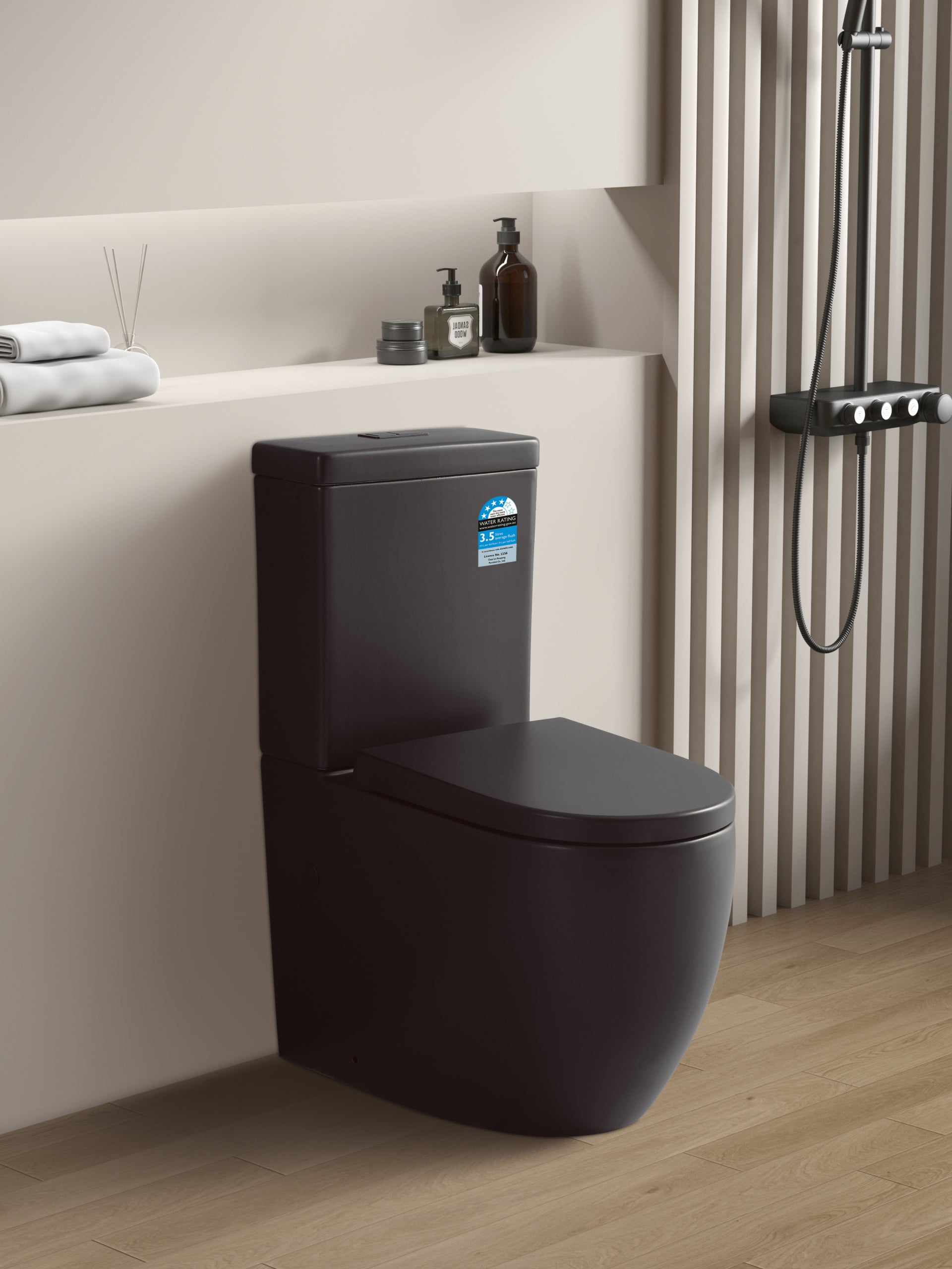 VEDA TORNADO RIMLESS TOILET SUITE | MATT BLACK