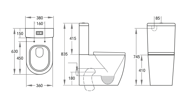 VEDA TORNADO RIMLESS TOILET SUITE | MATT BLACK