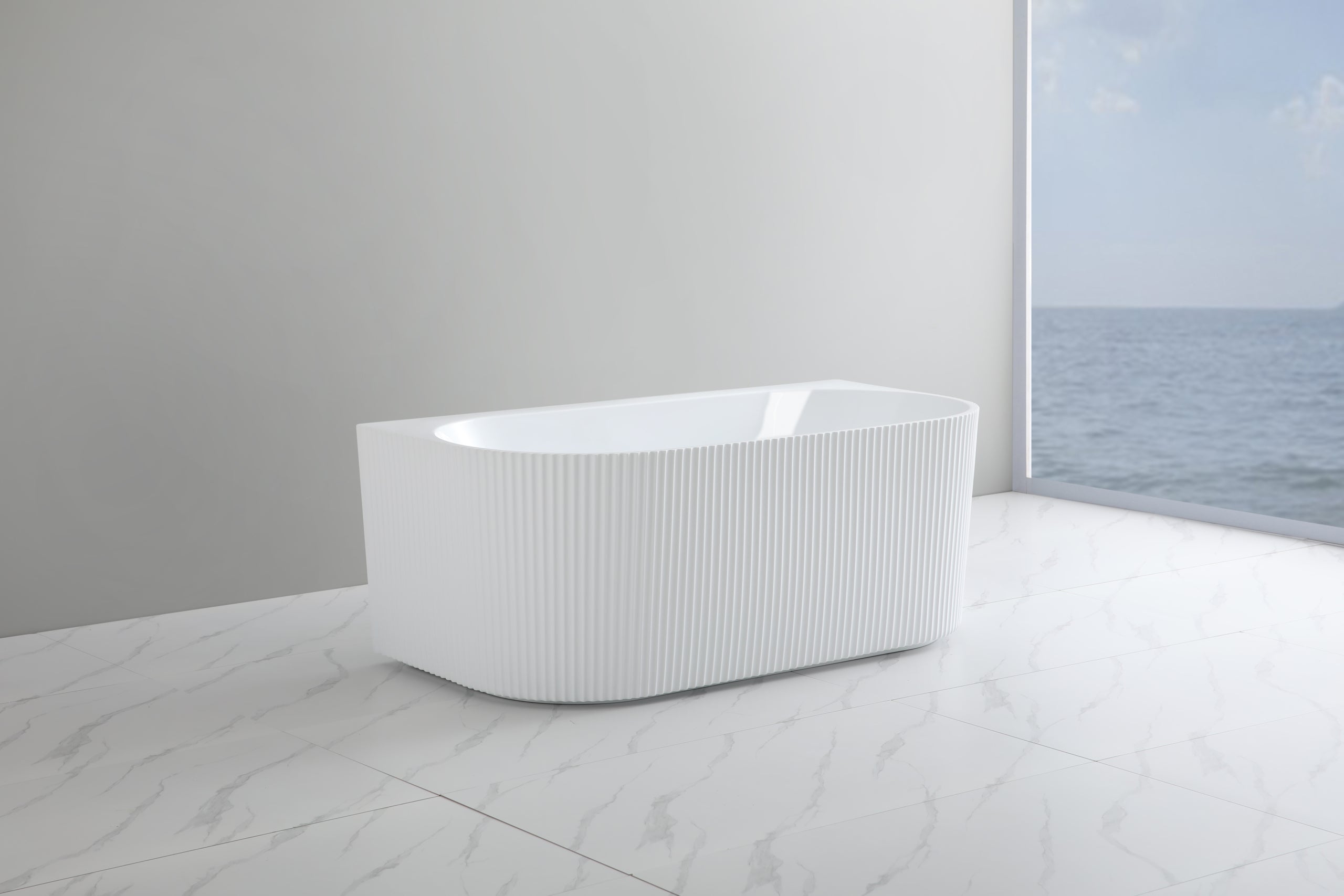 BARI | GROOVE BACK TO WALL BATHTUB 1700