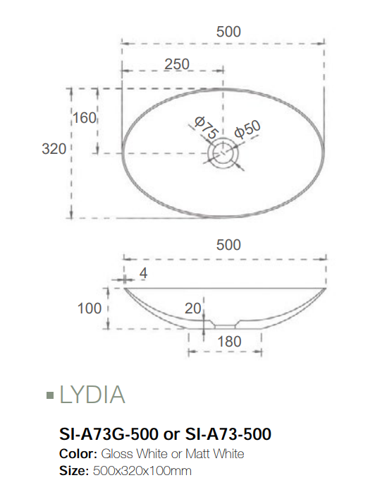 LYDIA | ABOVE SOLID SURFACE BASIN