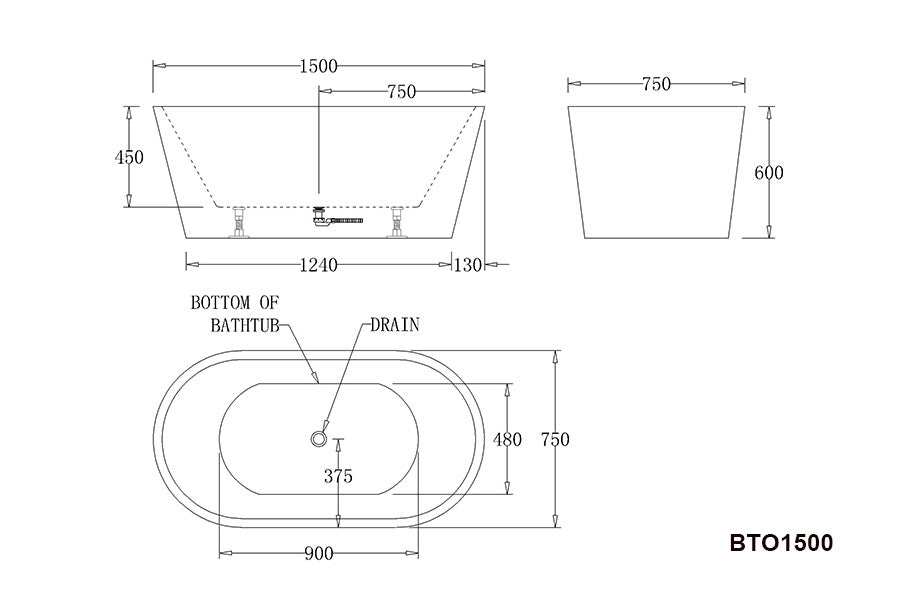 OSLO | FREESTANDING BATHTUB | BLACK & WHITE