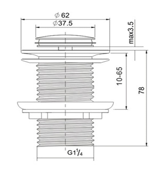 POP-UP WASTE | CERAMIC CAP | NON OVERFLOW-32MM