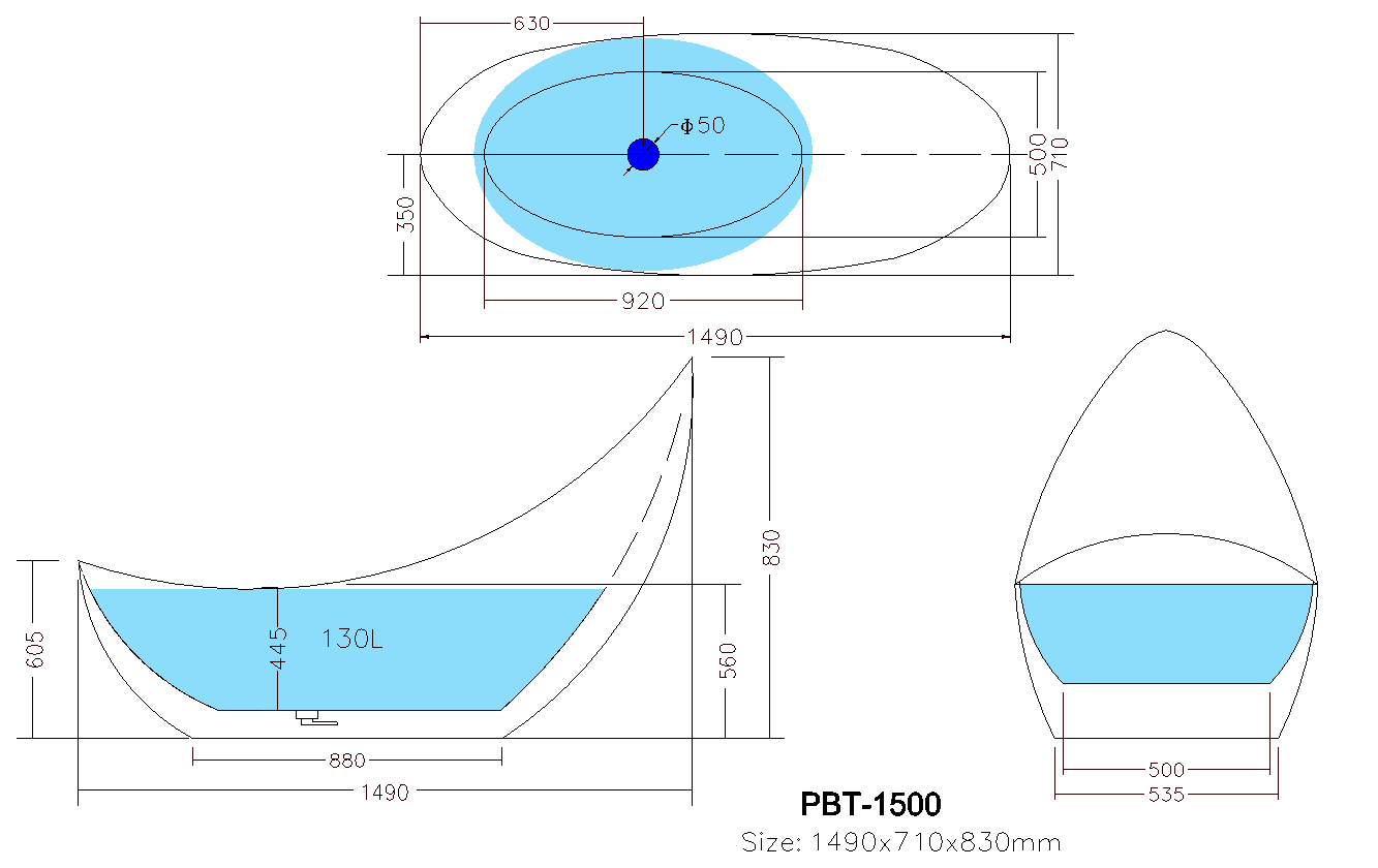 POSH | FREESTANDING BATHTUB 1500