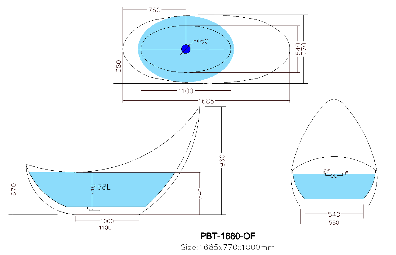 POSH | FREESTANDING BATHTUB 1680